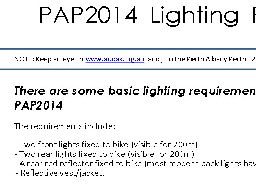 Lighting Requirements